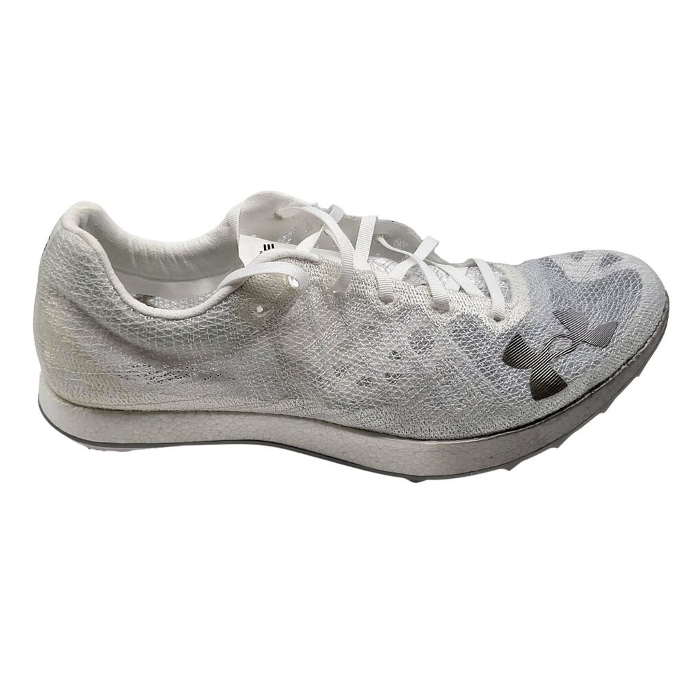 Under Armour Shakedown Elite Mens 12 White Halo Grey Track Spikes 3026442-100